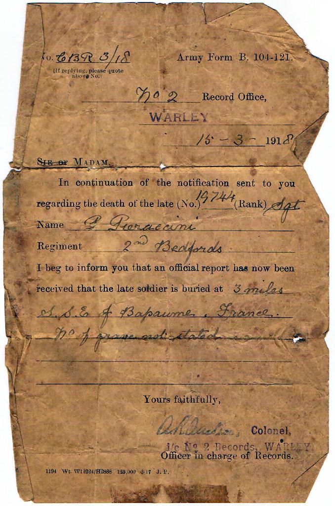 War Notice to Ethel