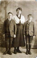 Ethel with eldest two sons, Peter left and Victor right
