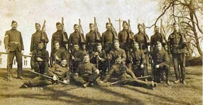 Peter Pieraccini 5th Battalion - last on the right standing