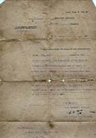 Recieipt of communication<br />regarding Peter's effects