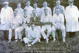Eaton Bray Cricket Team 1924<br />Back Row: Earnest Gray - ??? ??? - Bill Neville - Frank Bates - Harry Pratt - Jim Bates - Arthur Andrews<br />Middle Row: Dave Bliss - Tommy Henley - Harold Hebbes - Ted Pratt - Vic Price<br />Front Row: John Thorne (click to view full photo)