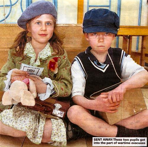 These two pupils got into the part of wartime evacuees