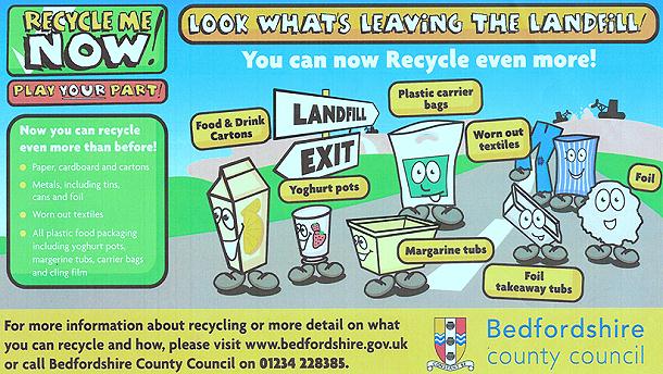 Recycle Now poster showing new plastic and foil types that can be recycled in standard recycling collection