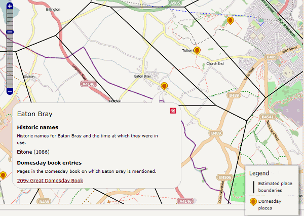 Eaton Bray on the Domesday Map
