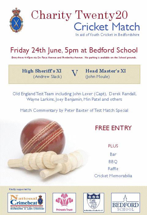 High Sheriff's Cricket Initiative - Twenty20 Charity Match 24 June