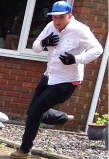 This man was photographed in Wallace Drive, Eaton Bray, on Wednesday